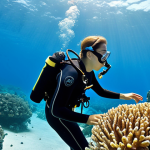 **Image Prompt:** A scuba diver calmly and confidently assisting a panicked novice diver at 15 feet on a vibrant coral reef. Focus on clear communication and a reassuring presence, emphasizing the diver instructor's leadership skills and the safe, supportive environment.