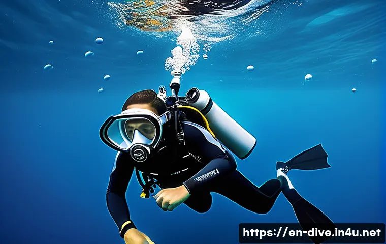 다이빙 강사 추천 서적 및 교재 - A professional scuba diving instructor demonstrating buoyancy control techniques underwater in a cle...